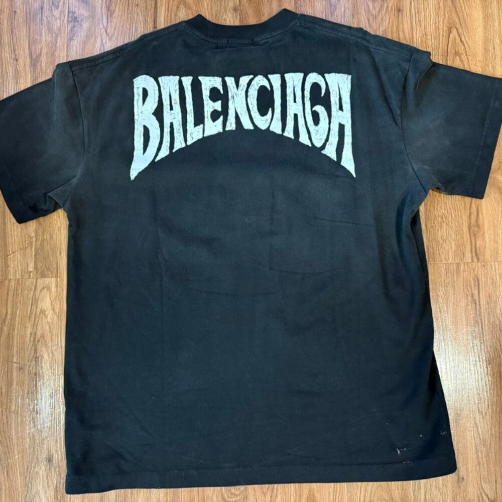 Balenciaga Washed Black Totem Batman UNISEX T-Shirt Size EUR XXL